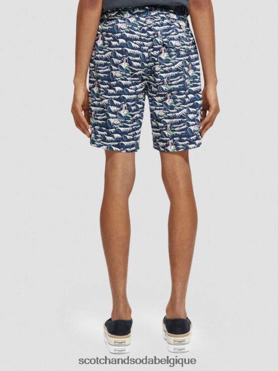 vêtements Scotch & Soda short de bain long imprimé- Scotch and Soda Bruxelles vague bleue surf aop 6BZRBF678