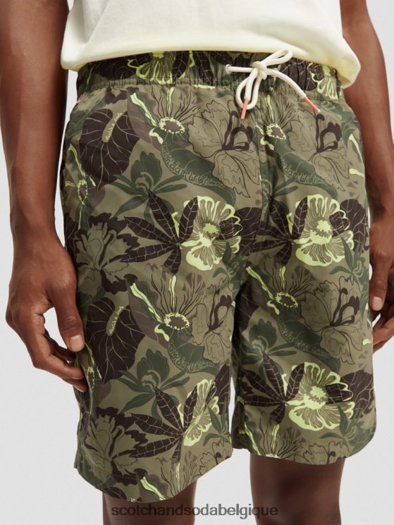 vêtements Scotch & Soda short de bain long imprimé- Scotch and Soda outlet camouflage floral 6BZRBF676