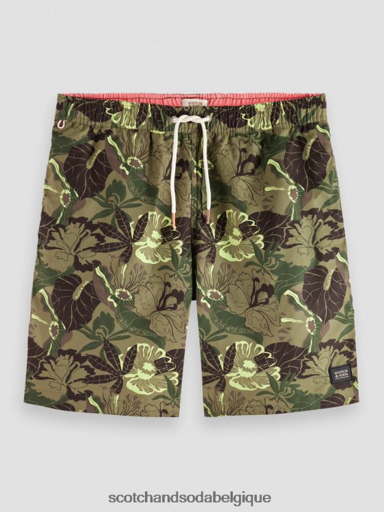vêtements Scotch & Soda short de bain long imprimé- Scotch and Soda outlet camouflage floral 6BZRBF676