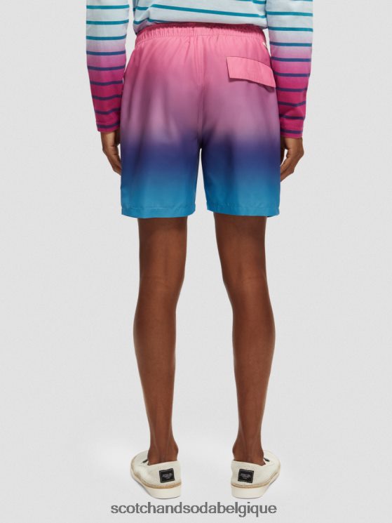 vêtements Scotch & Soda short de bain mi-long imprimé- Scotch and Soda Belgique dégradé cerise 6BZRBF695