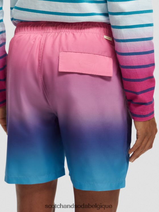 vêtements Scotch & Soda short de bain mi-long imprimé- Scotch and Soda Belgique dégradé cerise 6BZRBF695