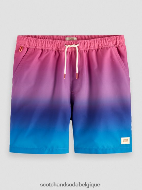 vêtements Scotch & Soda short de bain mi-long imprimé- Scotch and Soda Belgique dégradé cerise 6BZRBF695