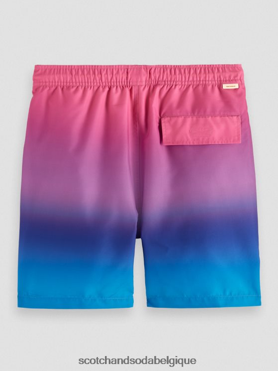 vêtements Scotch & Soda short de bain mi-long imprimé- Scotch and Soda Belgique dégradé cerise 6BZRBF695