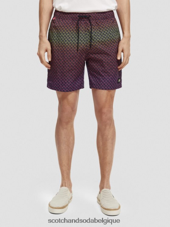 vêtements Scotch & Soda short de bain mi-long imprimé- Scotch and Soda Belgique rosette dégradée aop 6BZRBF668