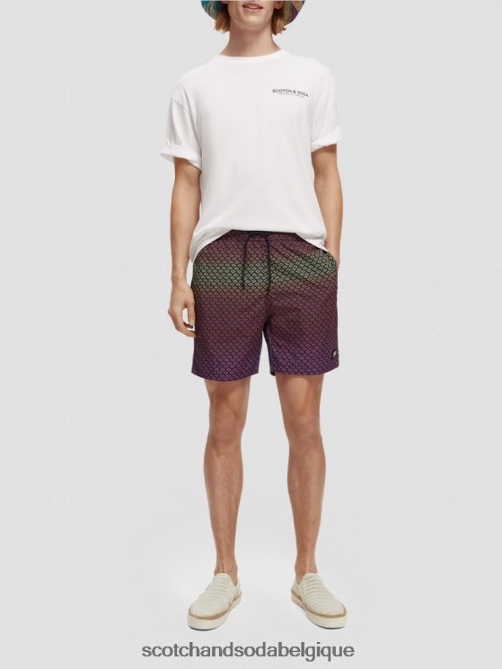 vêtements Scotch & Soda short de bain mi-long imprimé- Scotch and Soda Belgique rosette dégradée aop 6BZRBF668