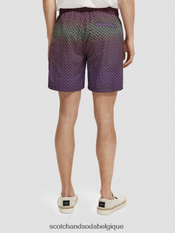 vêtements Scotch & Soda short de bain mi-long imprimé- Scotch and Soda Belgique rosette dégradée aop 6BZRBF668