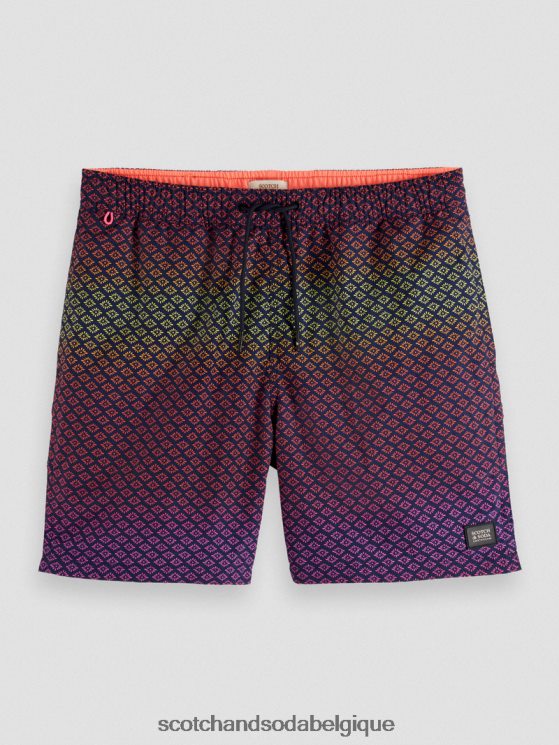 vêtements Scotch & Soda short de bain mi-long imprimé- Scotch and Soda Belgique rosette dégradée aop 6BZRBF668