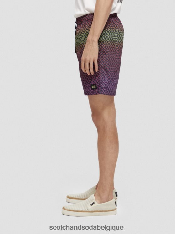 vêtements Scotch & Soda short de bain mi-long imprimé- Scotch and Soda Belgique rosette dégradée aop 6BZRBF668