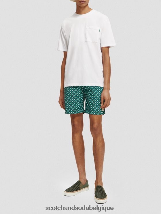 vêtements Scotch & Soda short de bain mi-long imprimé- Scotch and Soda Bruxelles carrelage turquoise aop 6BZRBF669