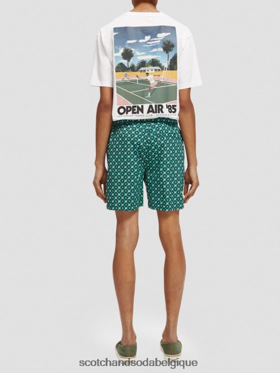 vêtements Scotch & Soda short de bain mi-long imprimé- Scotch and Soda Bruxelles carrelage turquoise aop 6BZRBF669