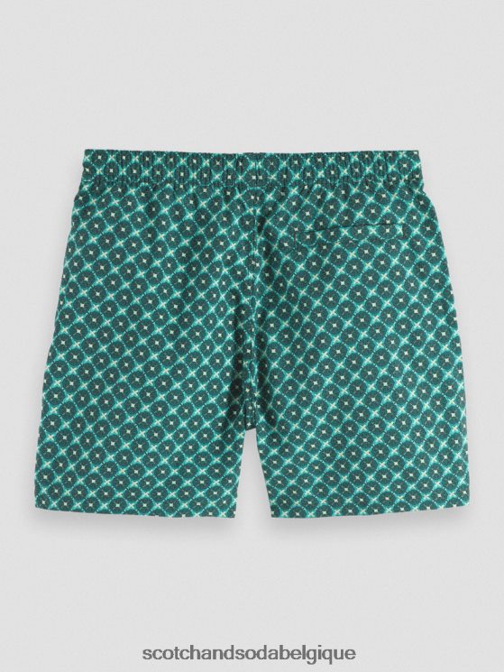 vêtements Scotch & Soda short de bain mi-long imprimé- Scotch and Soda Bruxelles carrelage turquoise aop 6BZRBF669