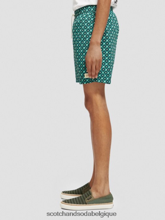vêtements Scotch & Soda short de bain mi-long imprimé- Scotch and Soda Bruxelles carrelage turquoise aop 6BZRBF669