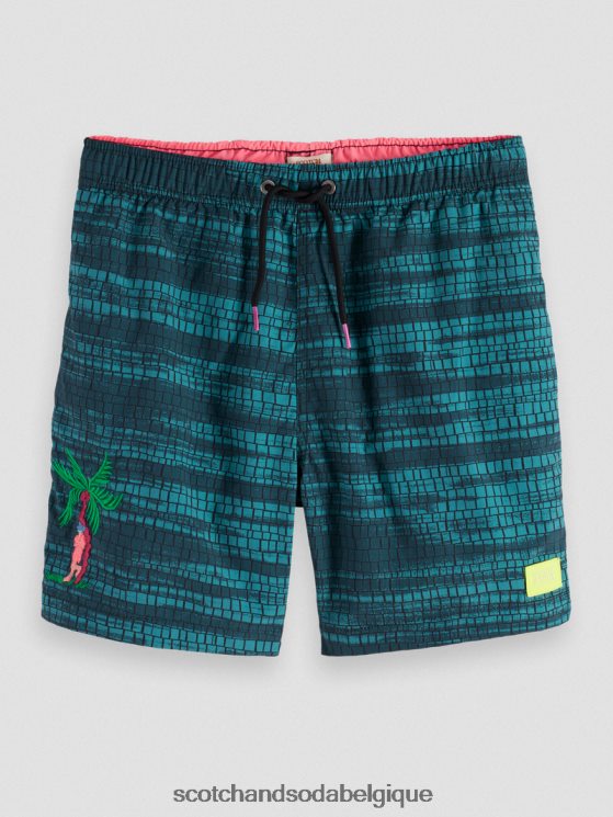 vêtements Scotch & Soda short de bain mi-long imprimé- Scotch and Soda Liﾨﾨge bande bleue 6BZRBF690