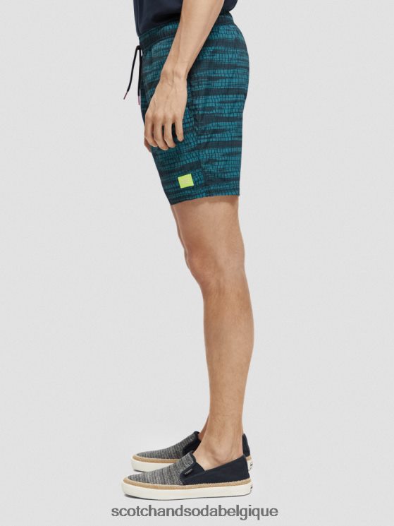 vêtements Scotch & Soda short de bain mi-long imprimé- Scotch and Soda Liﾨﾨge bande bleue 6BZRBF690