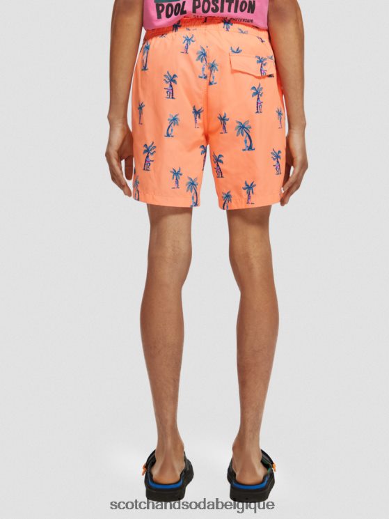 vêtements Scotch & Soda short de bain mi-long imprimé- Scotch and Soda Liﾨﾨge guitare rose aop 6BZRBF672