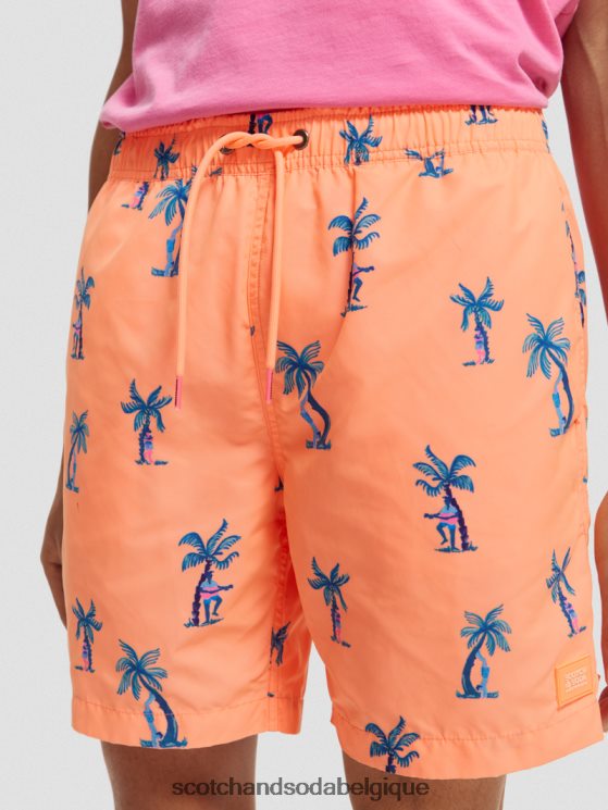 vêtements Scotch & Soda short de bain mi-long imprimé- Scotch and Soda Liﾨﾨge guitare rose aop 6BZRBF672