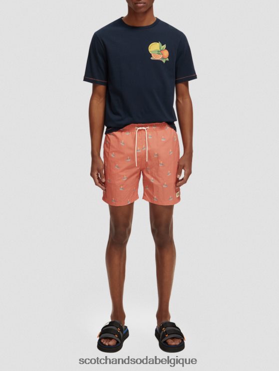 vêtements Scotch & Soda short de bain mi-long imprimé- Scotch and Soda Namur flamant surfeur aop 6BZRBF670
