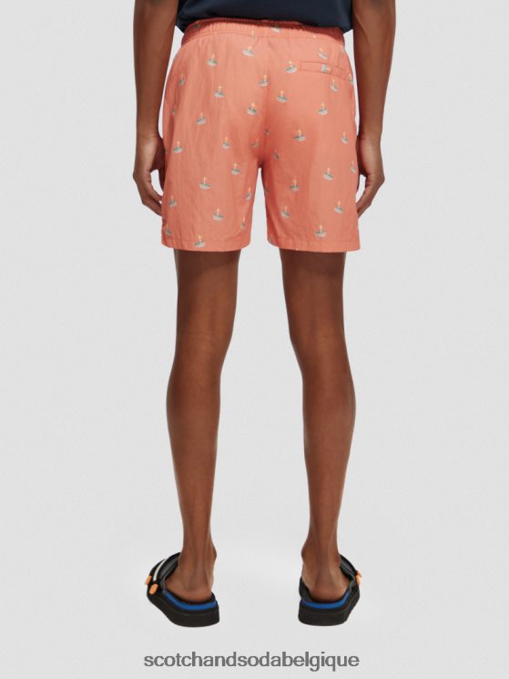 vêtements Scotch & Soda short de bain mi-long imprimé- Scotch and Soda Namur flamant surfeur aop 6BZRBF670