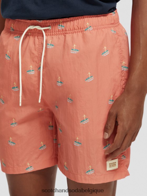 vêtements Scotch & Soda short de bain mi-long imprimé- Scotch and Soda Namur flamant surfeur aop 6BZRBF670
