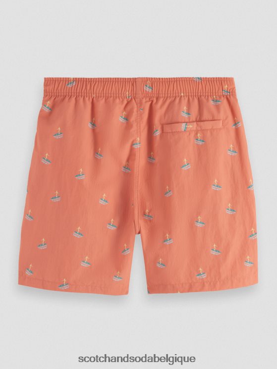 vêtements Scotch & Soda short de bain mi-long imprimé- Scotch and Soda Namur flamant surfeur aop 6BZRBF670