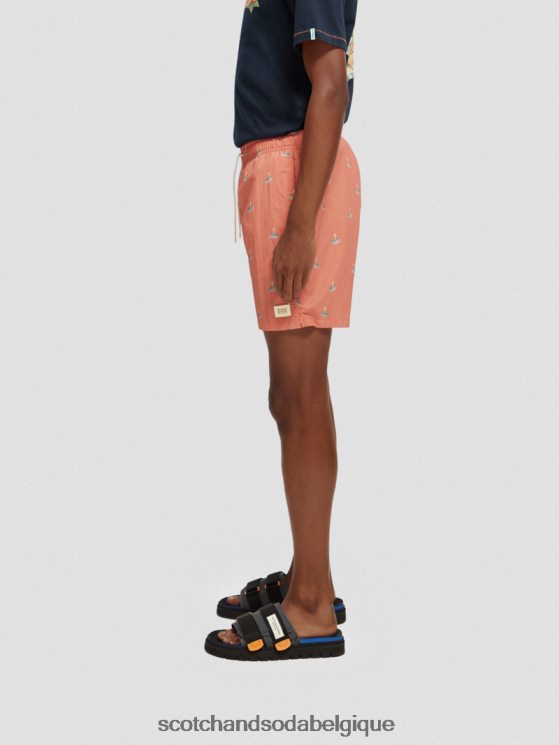 vêtements Scotch & Soda short de bain mi-long imprimé- Scotch and Soda Namur flamant surfeur aop 6BZRBF670