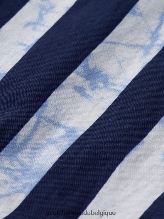 vêtements Scotch & Soda short de bain mi-long imprimé- Scotch and Soda Namur rayure tie-dye bleue 6BZRBF679