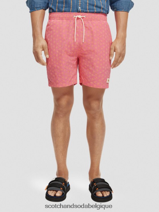 vêtements Scotch & Soda short de bain mi-long imprimé- Scotch and Soda femme feuille de cire de flamant rose aop 6BZRBF671