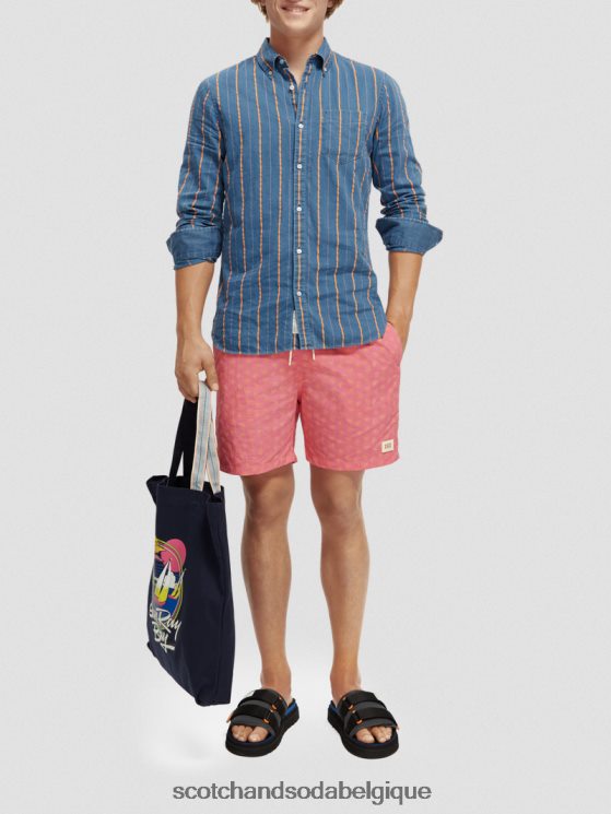vêtements Scotch & Soda short de bain mi-long imprimé- Scotch and Soda femme feuille de cire de flamant rose aop 6BZRBF671