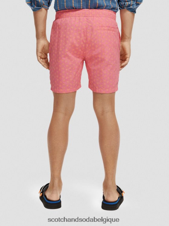 vêtements Scotch & Soda short de bain mi-long imprimé- Scotch and Soda femme feuille de cire de flamant rose aop 6BZRBF671