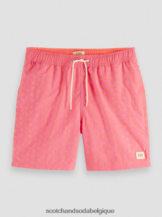 vêtements Scotch & Soda short de bain mi-long imprimé- Scotch and Soda femme feuille de cire de flamant rose aop 6BZRBF671