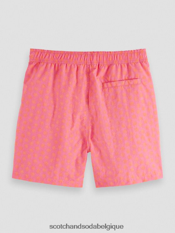 vêtements Scotch & Soda short de bain mi-long imprimé- Scotch and Soda femme feuille de cire de flamant rose aop 6BZRBF671