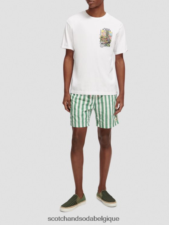 vêtements Scotch & Soda short de bain mi-long imprimé- Scotch and Soda femme rayure tie-dye verte 6BZRBF680