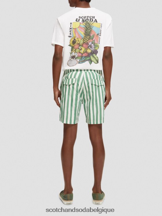 vêtements Scotch & Soda short de bain mi-long imprimé- Scotch and Soda femme rayure tie-dye verte 6BZRBF680