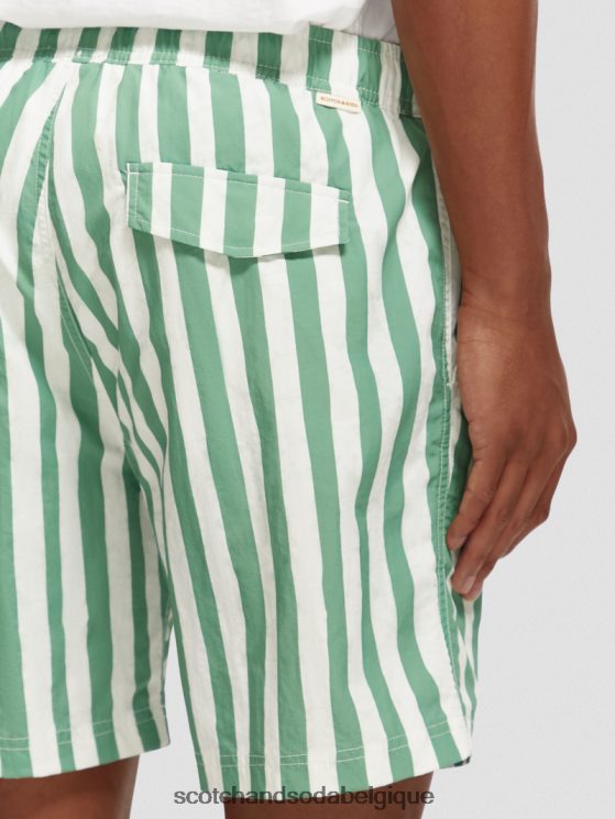 vêtements Scotch & Soda short de bain mi-long imprimé- Scotch and Soda femme rayure tie-dye verte 6BZRBF680