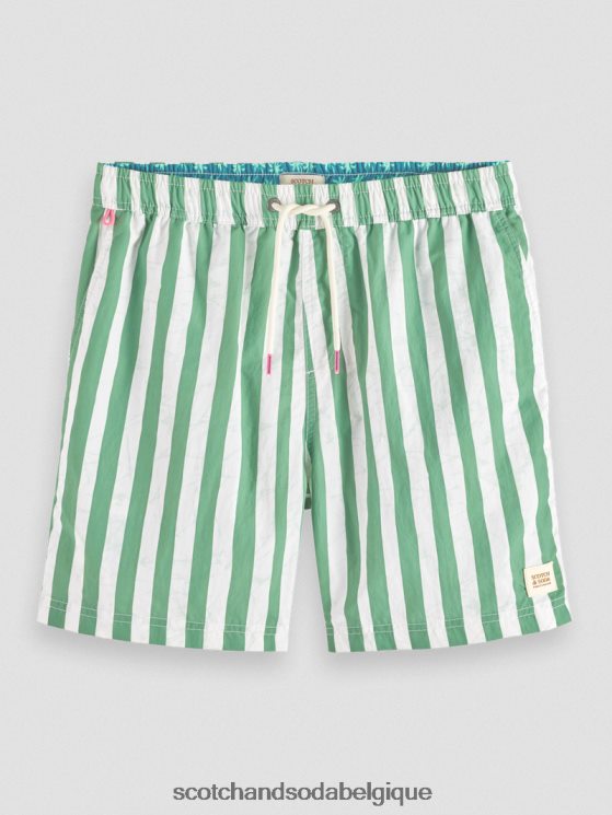 vêtements Scotch & Soda short de bain mi-long imprimé- Scotch and Soda femme rayure tie-dye verte 6BZRBF680