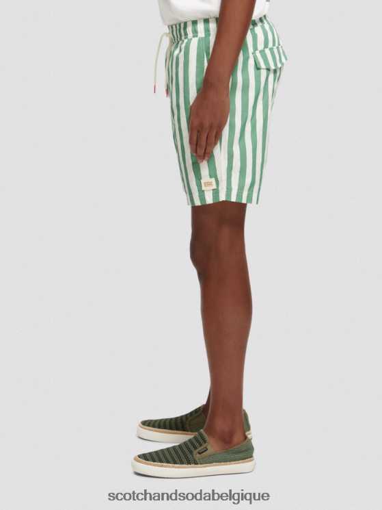 vêtements Scotch & Soda short de bain mi-long imprimé- Scotch and Soda femme rayure tie-dye verte 6BZRBF680
