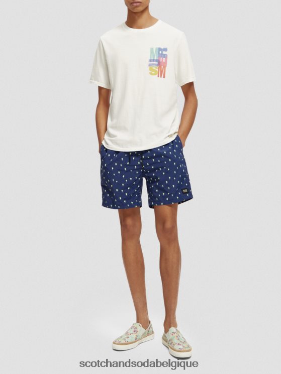 vêtements Scotch & Soda short de bain mi-long imprimé- Scotch and Soda outlet aop à pois bleu marine 6BZRBF667