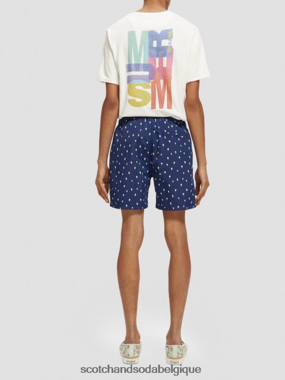 vêtements Scotch & Soda short de bain mi-long imprimé- Scotch and Soda outlet aop à pois bleu marine 6BZRBF667