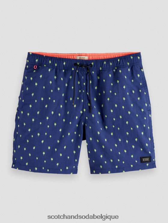 vêtements Scotch & Soda short de bain mi-long imprimé- Scotch and Soda outlet aop à pois bleu marine 6BZRBF667