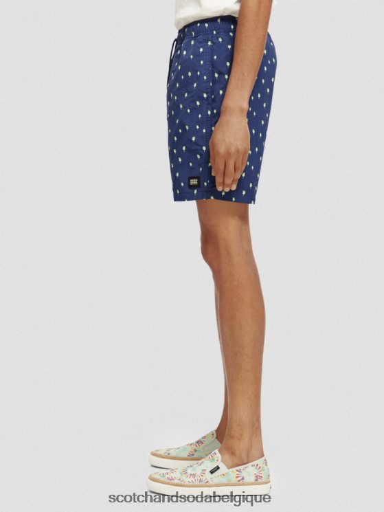 vêtements Scotch & Soda short de bain mi-long imprimé- Scotch and Soda outlet aop à pois bleu marine 6BZRBF667