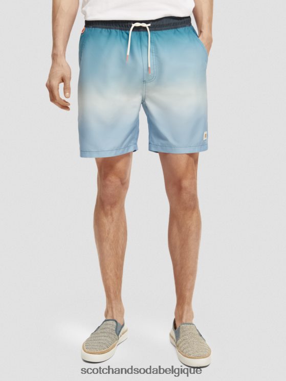 vêtements Scotch & Soda short de bain mi-long imprimé- Scotch and Soda outlet dégradé turquoise 6BZRBF694