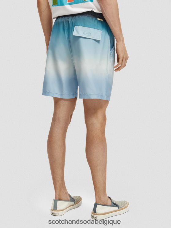vêtements Scotch & Soda short de bain mi-long imprimé- Scotch and Soda outlet dégradé turquoise 6BZRBF694