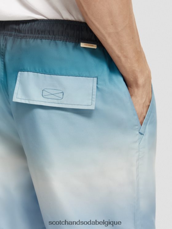 vêtements Scotch & Soda short de bain mi-long imprimé- Scotch and Soda outlet dégradé turquoise 6BZRBF694