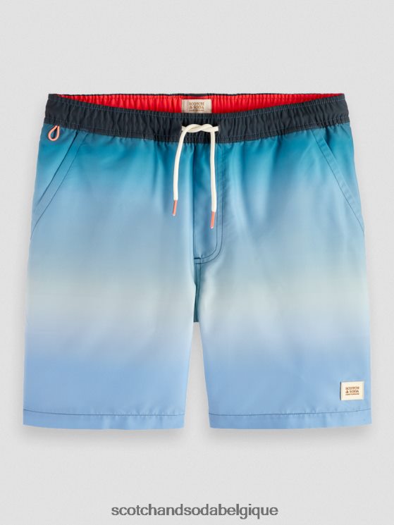 vêtements Scotch & Soda short de bain mi-long imprimé- Scotch and Soda outlet dégradé turquoise 6BZRBF694