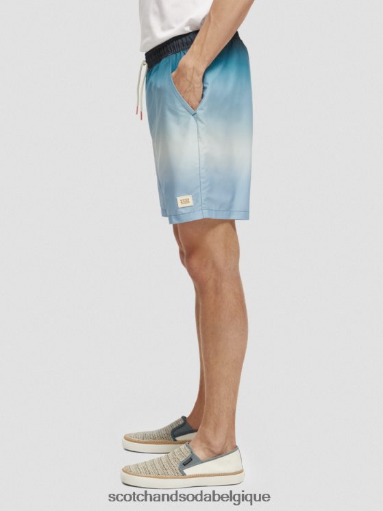 vêtements Scotch & Soda short de bain mi-long imprimé- Scotch and Soda outlet dégradé turquoise 6BZRBF694