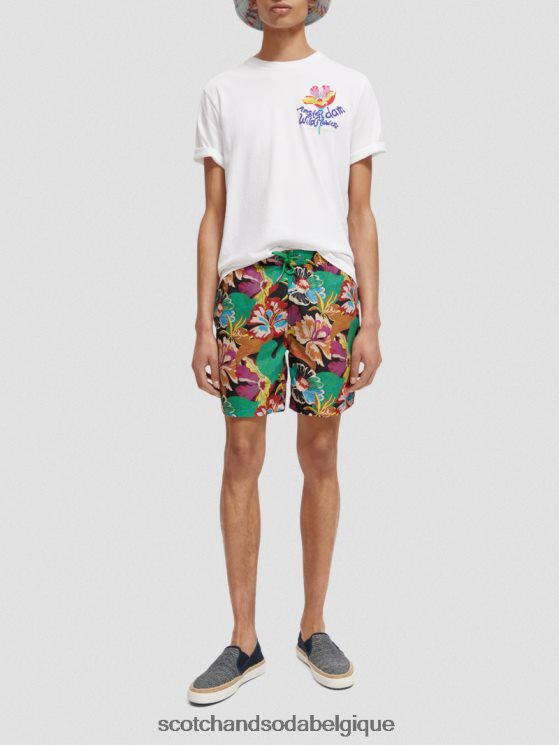 vêtements Scotch & Soda short de bain mi-long imprimé- Scotch and Soda parfum aop floral noir 6BZRBF673