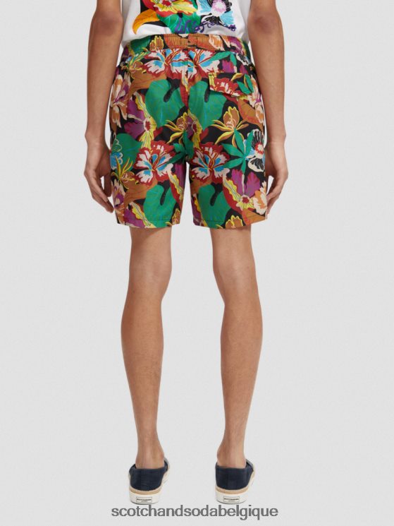 vêtements Scotch & Soda short de bain mi-long imprimé- Scotch and Soda parfum aop floral noir 6BZRBF673