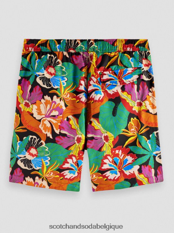 vêtements Scotch & Soda short de bain mi-long imprimé- Scotch and Soda parfum aop floral noir 6BZRBF673
