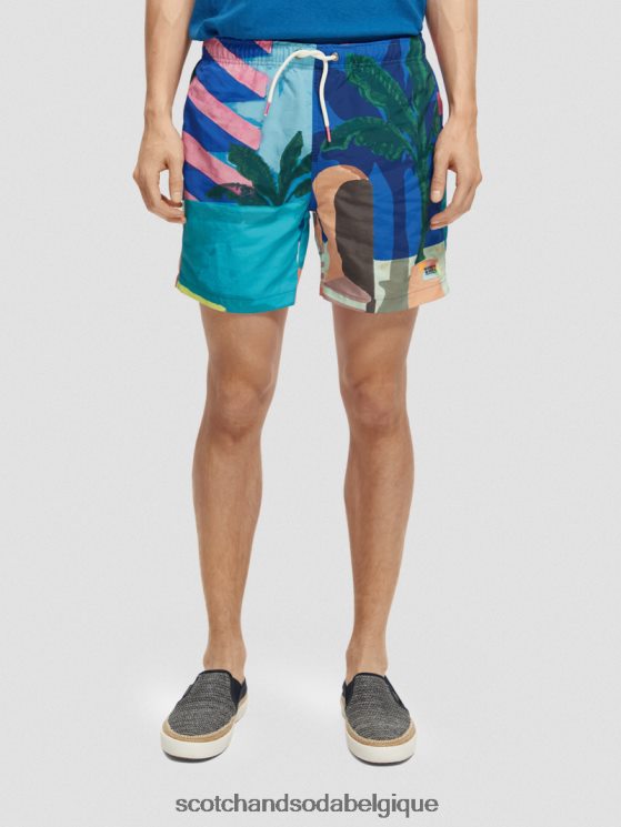 vêtements Scotch & Soda short de bain mi-long imprimé- Scotch and Soda parfum scène aop 6BZRBF691