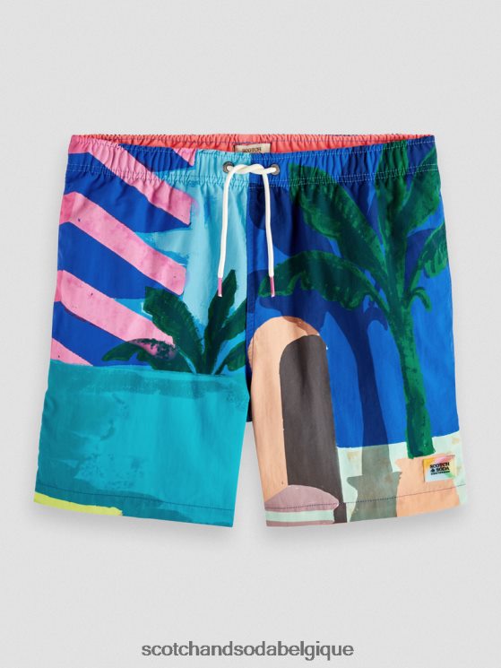 vêtements Scotch & Soda short de bain mi-long imprimé- Scotch and Soda parfum scène aop 6BZRBF691